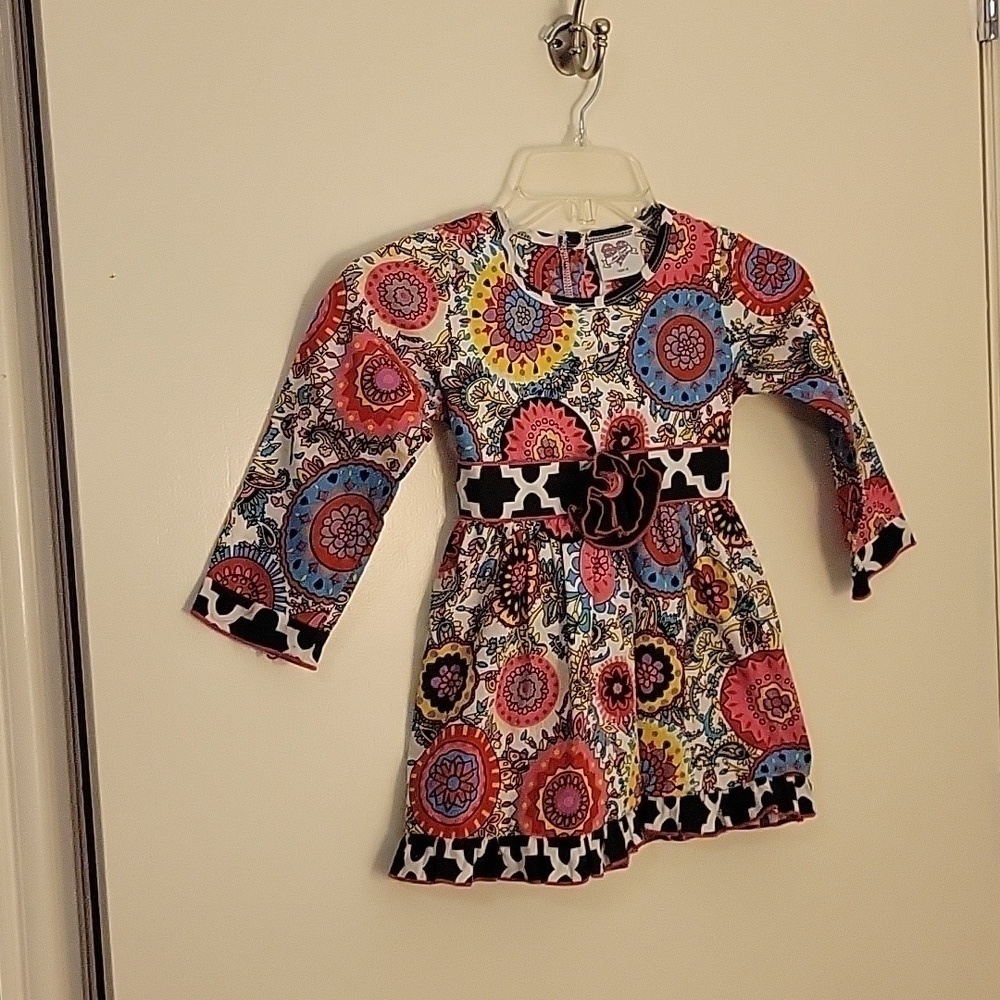 3/$30 Ann LOREN Floral Multi-print Bow Tie Back Dress Size 6 - Picture 2 of 9